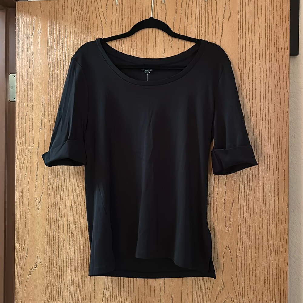 NWT Lauren Ralph Lauren Black Half Sleeve Top